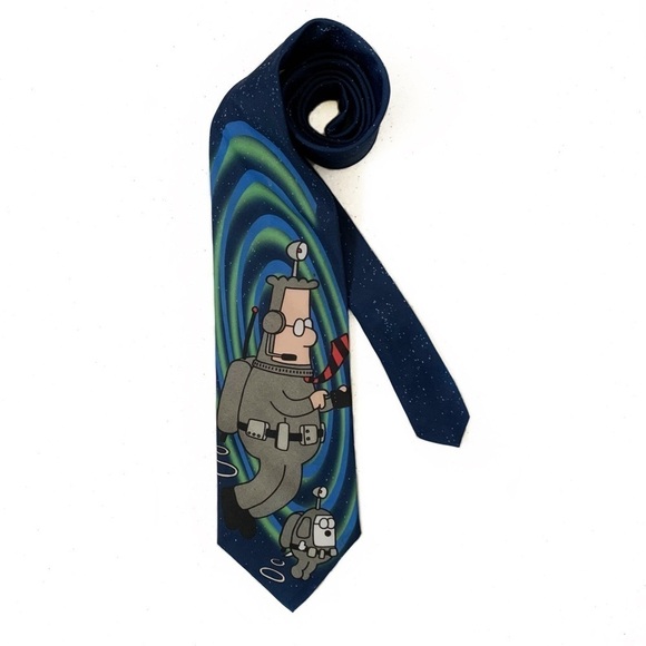 Dilbert Future Space Walk Ralph Marlin & Co. 1997 151214 Men’s Vintage Necktie - Picture 2 of 6